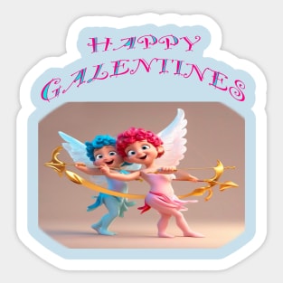 Cute Galentines day card Sticker